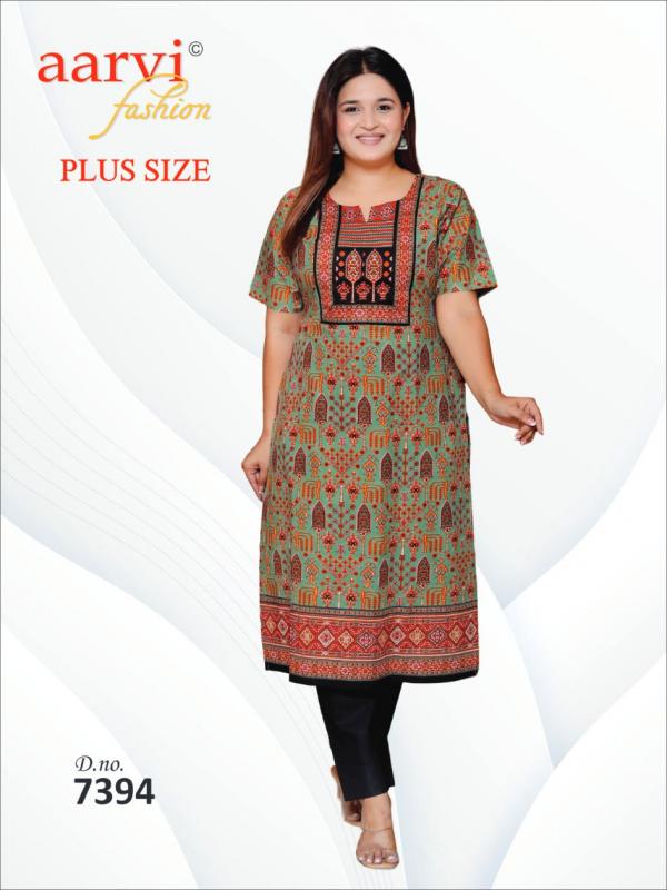 Aarvi Plus Size Vol-4 – Straight Kurtis